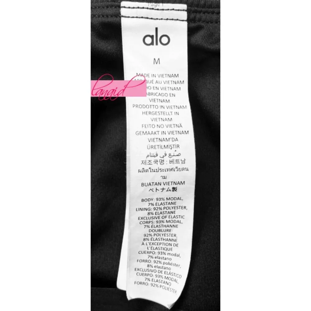 Alo Ribbed Cropped Butterfly Long Sleeve Black Open Cold Shoulder Cut-Out Cutout